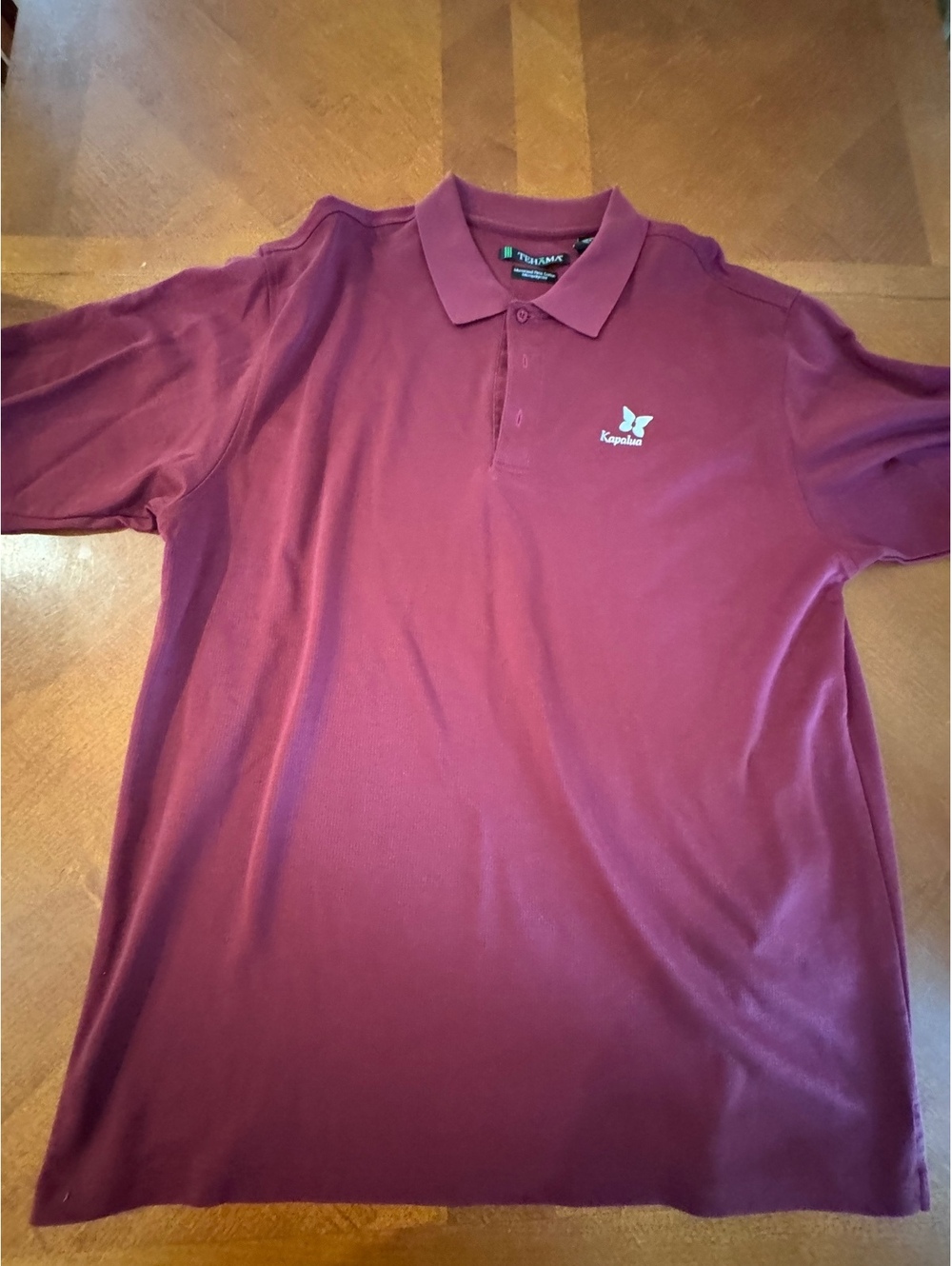 Tehama Kapalua Maroon Polo Shirt Mercerized Pima Cotton Micropolyesterv D406